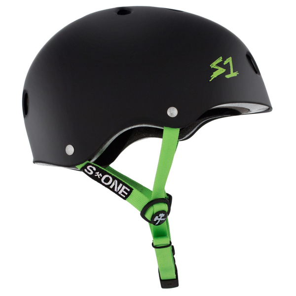 S1 LIFER BLACK MATTE BRIGHT GREEN STRAP HELMET Online