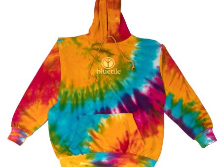 BLUETILE PEACE OUT TIE DYE HOODIE YELLOW Cheap